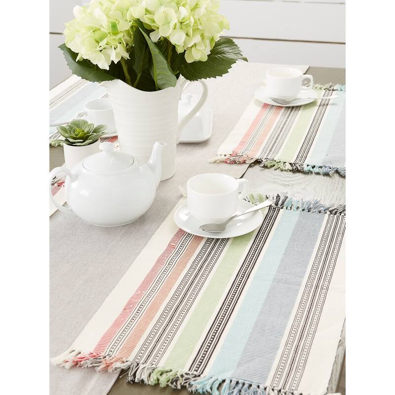 Mediterranean Stripe Fringed Placemat (Set of 6)