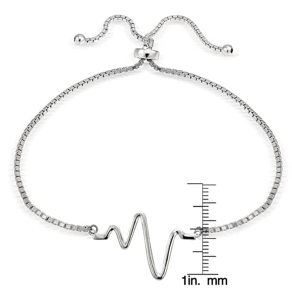 dimension image slide 4 of 3, Mondevio Heart Beat Adjustable Bolo Bracelet