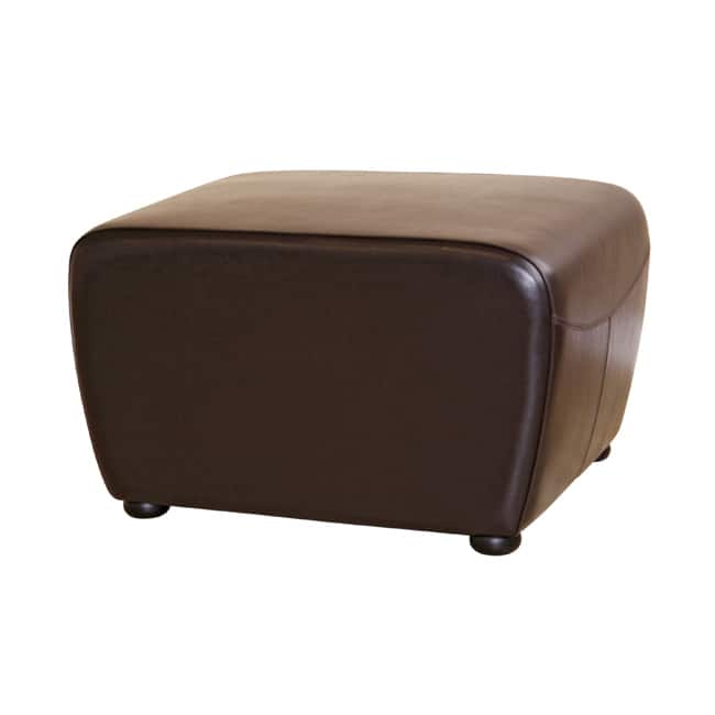 Brown Bi-cast Leather Ottoman