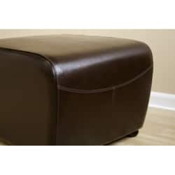 Brown Bi-cast Leather Ottoman