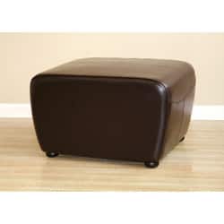 Brown Bi-cast Leather Ottoman