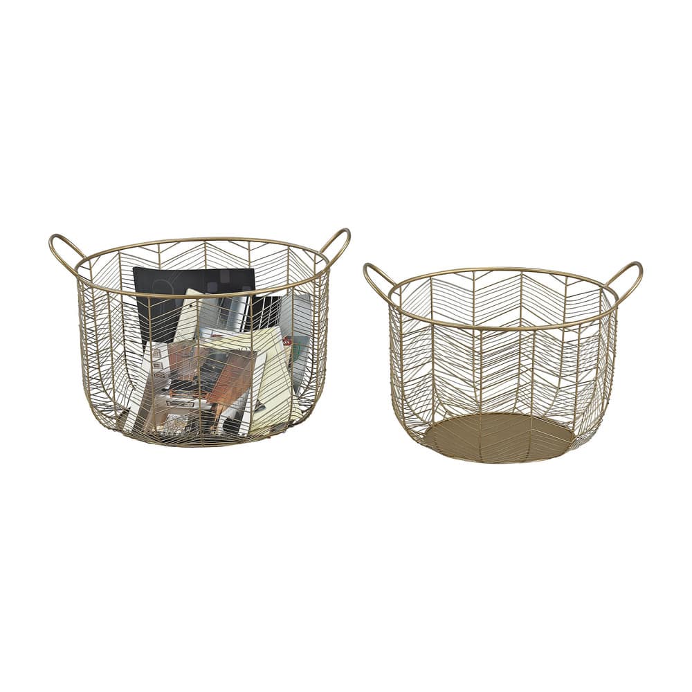 Elk Home Tuckernuck Brass Metal 19 Inch Wide Basket