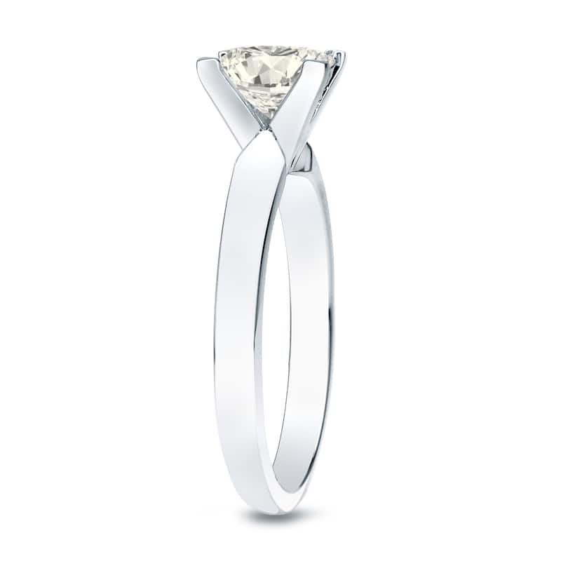Auriya 14k Gold 1/2 carat TW Princess-cut Solitaire Diamond Engagement Ring (J-K, I1-I2)