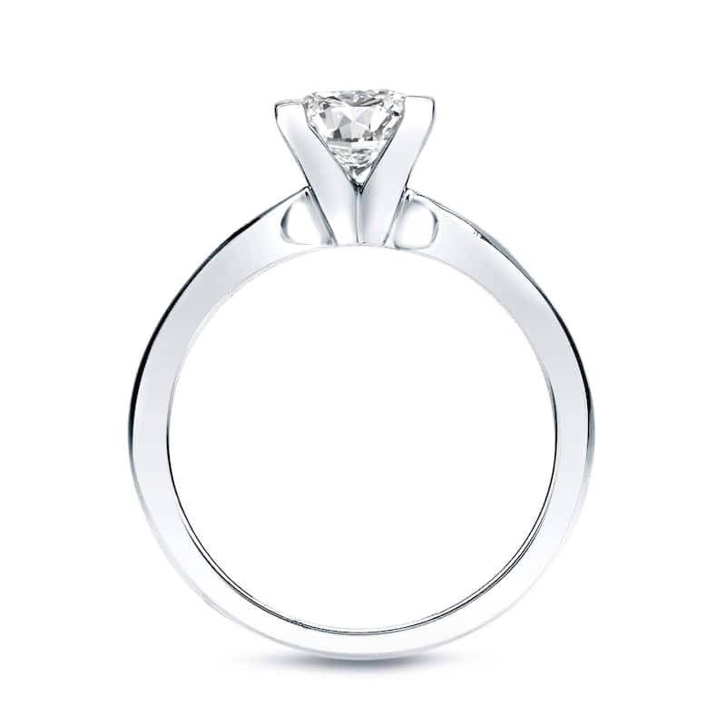 Auriya 14k Gold 3/4 carat TW Princess-cut Solitaire Diamond Engagement Ring