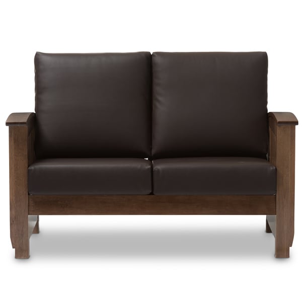 Baxton Studio Callidora Modern Mission Dark Brown Faux Leather