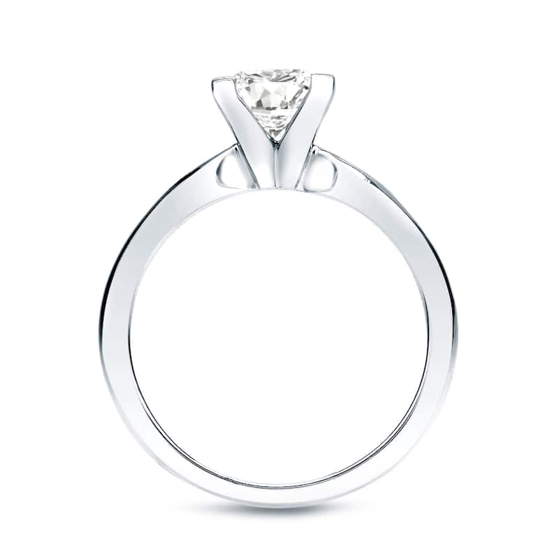 Auriya 14k Gold 3/4 carat TW Princess-cut Solitaire Diamond Engagement Ring