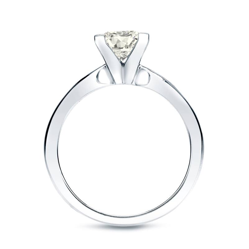 Auriya 14k Gold 3/4 carat TW Princess-cut Solitaire Diamond Engagement Ring (J-K, I1-I2)