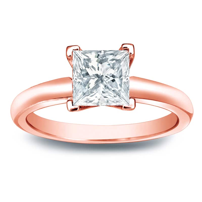 Auriya 14k Gold 1ctw Princess-cut Solitaire Diamond Engagement Ring (H-I, SI1-SI2)