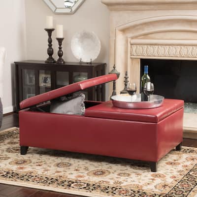 Alfred Faux Leather Medium Storage Ottoman Bench by Christopher Knight Home