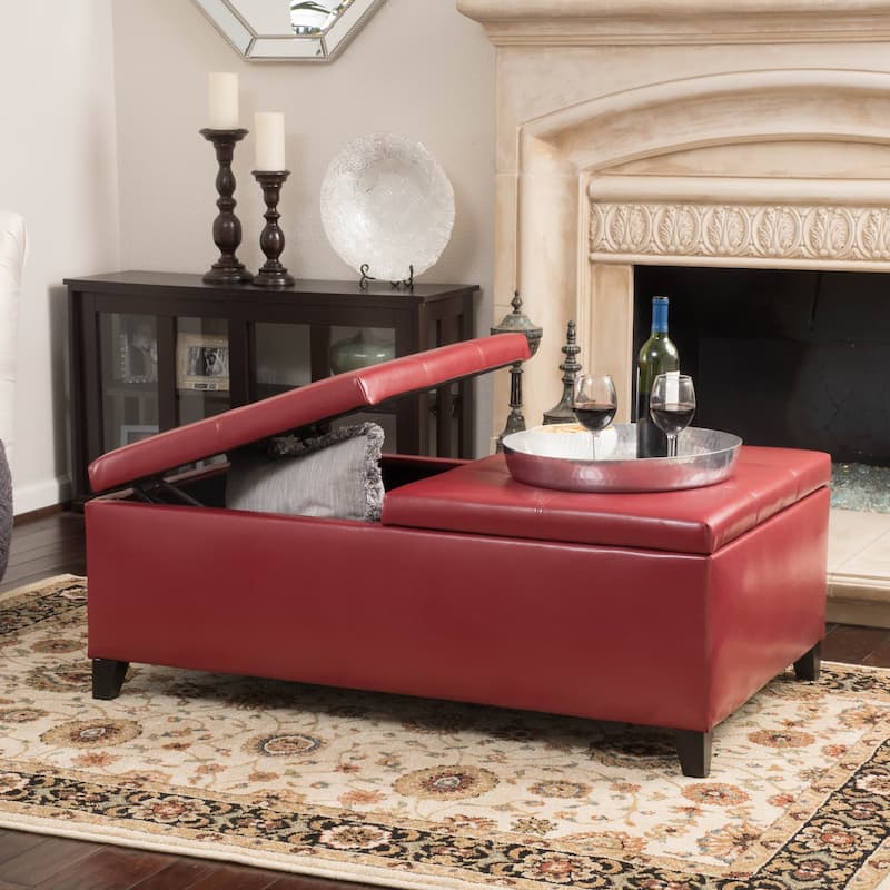 Alfred Faux Leather Medium Storage Ottoman Bench by Christopher Knight Home