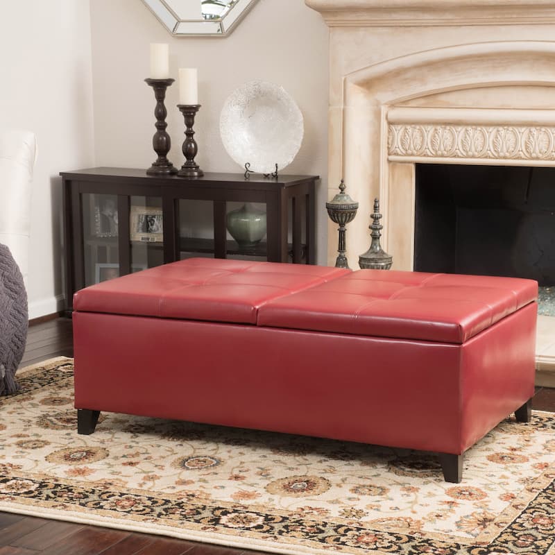 Alfred Faux Leather Medium Storage Ottoman Bench by Christopher Knight Home