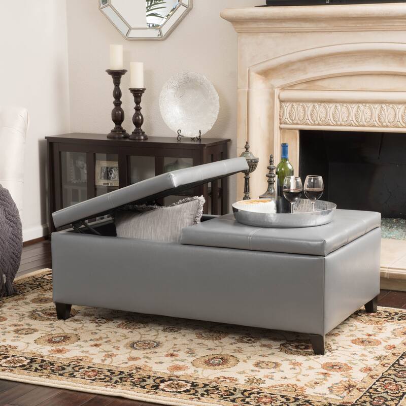 Alfred Faux Leather Medium Storage Ottoman Bench by Christopher Knight Home