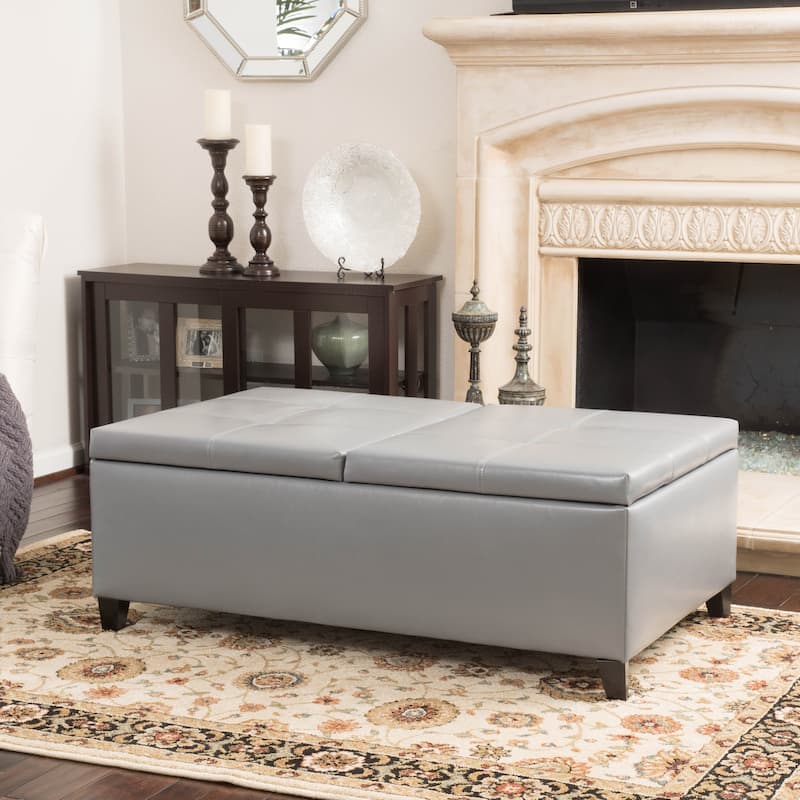 Alfred Faux Leather Medium Storage Ottoman Bench by Christopher Knight Home