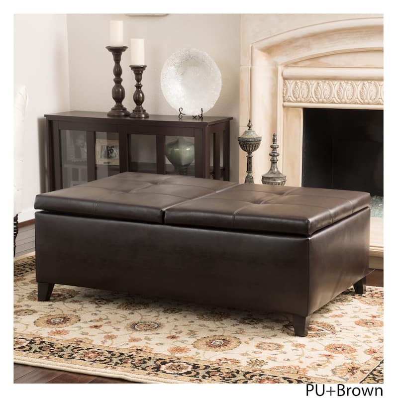 Alfred Faux Leather Medium Storage Ottoman Bench by Christopher Knight Home