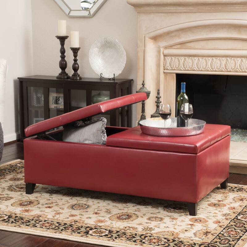 Alfred Faux Leather Medium Storage Ottoman Bench by Christopher Knight Home