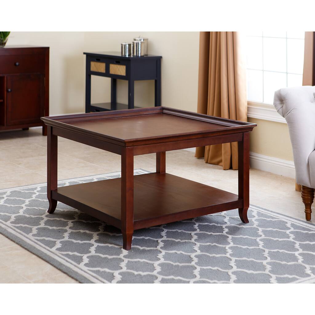 Abbyson Carson 36-inch Square Wood Coffee Table