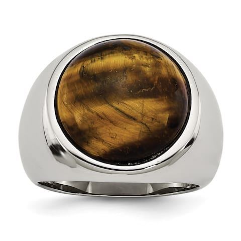 Chisel Stainless Steel Tiger's Eye Ring
