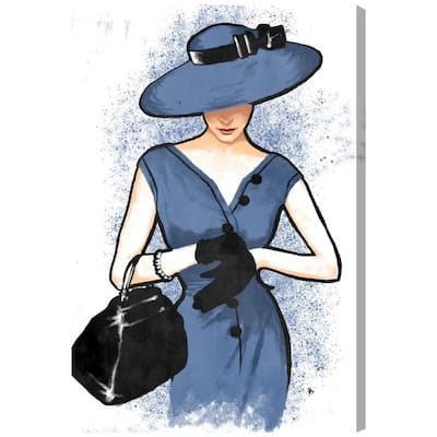 Oliver Gal 'Lady in Blue' Fashion and Glam Wall Art Canvas Print - Blue, White