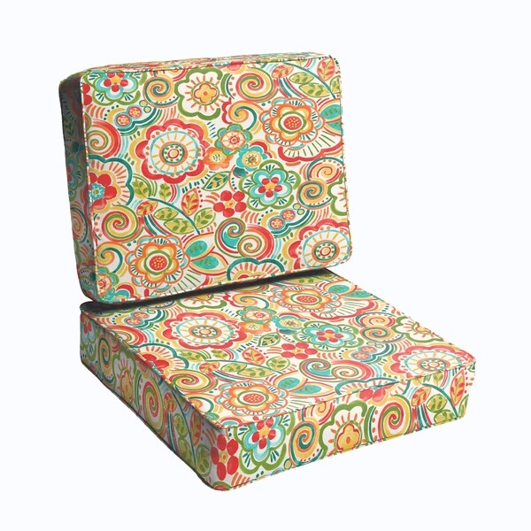 Shop Coral and Orange Rio Floral 23.5-inch Indoor/ Outdoor Corded Chair