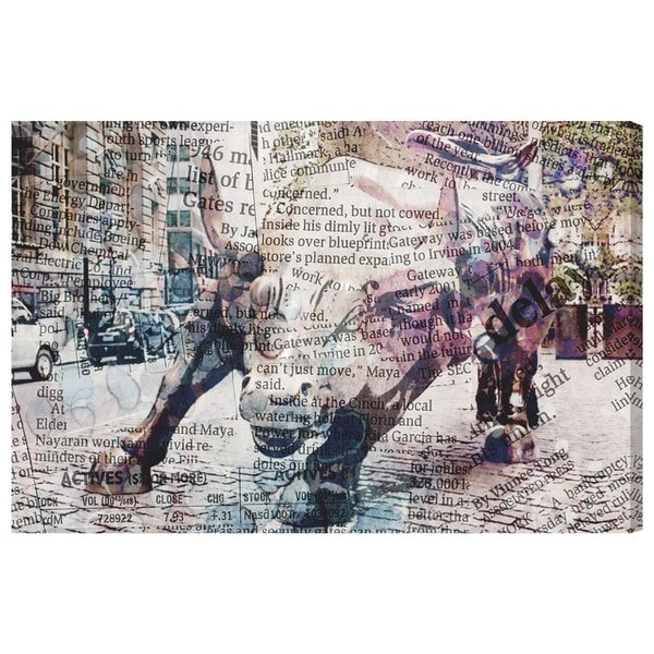 Oliver Gal Wall St Bull Canvas Art On Free Shipping Oliver Gal X27 Wall St Bull Canvas Art