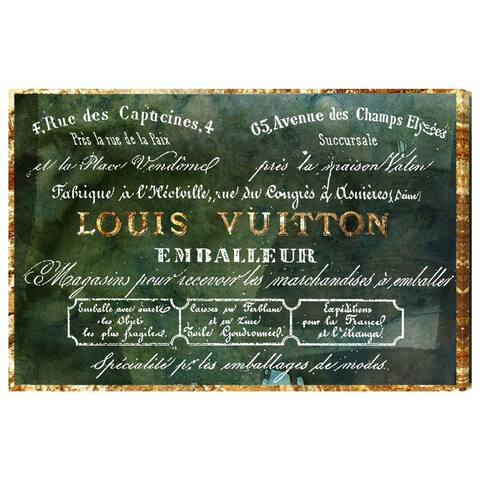 Oliver Gal 'Emballeur Emerald' Fashion and Glam Wall Art Canvas Print - Green, Gold