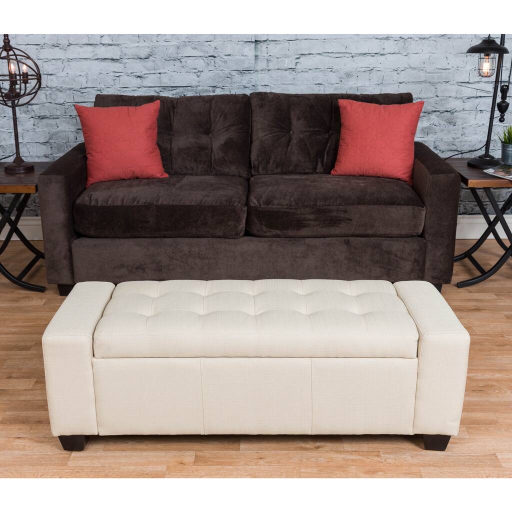 Bombay Mayflower Natural Storage Ottoman Bench