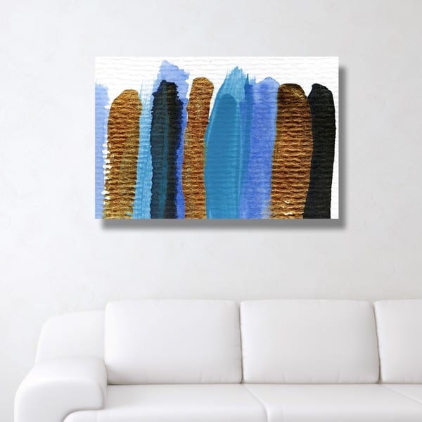 Oliver Gal 'Iced Vodka' Abstract Wall Art Canvas Print - Blue, Gold ...