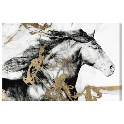 Oliver Gal 'Gold and Black Beauty' Animals Wall Art Canvas Print - Black, Gold