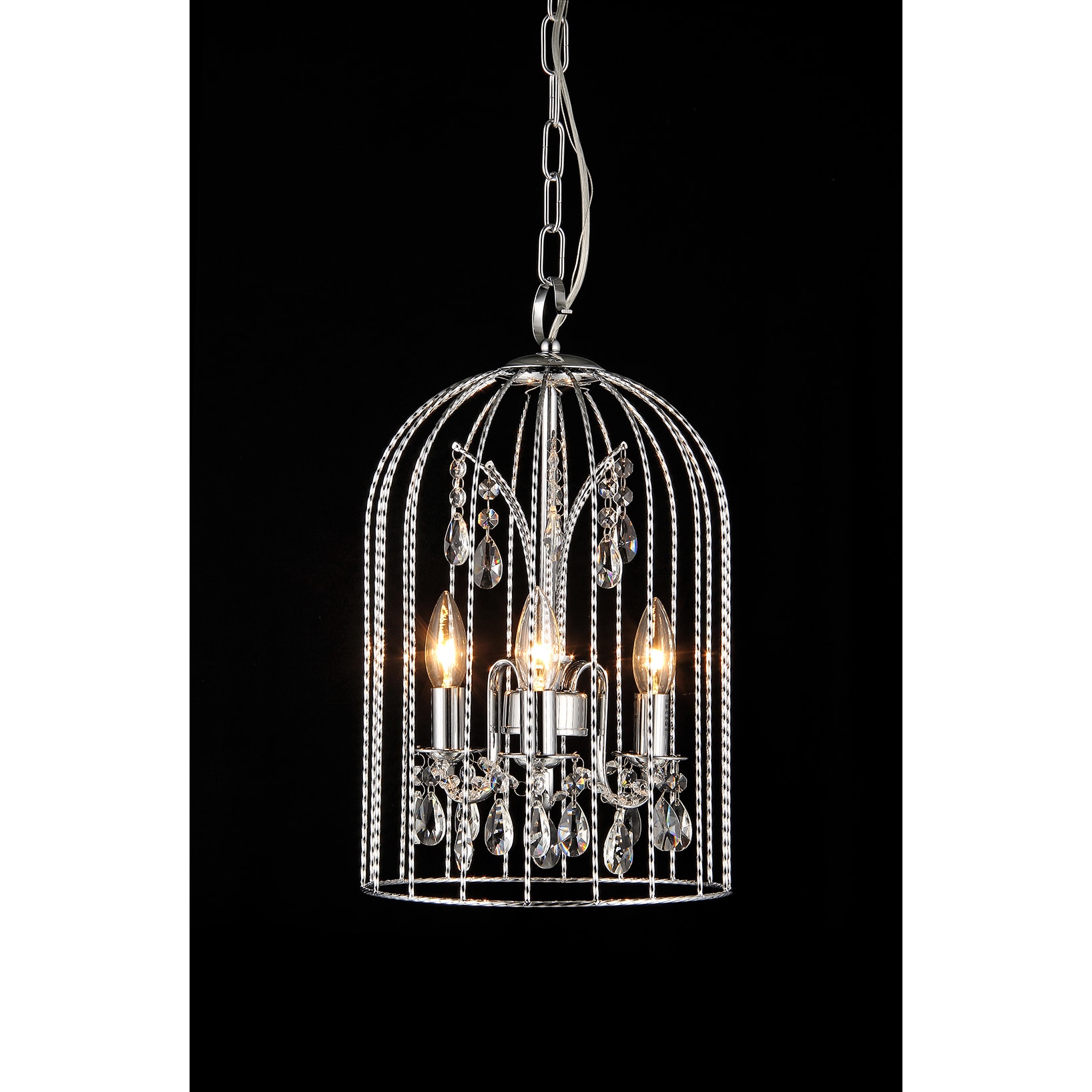 Arielle 3-light Crystal Cage 10-inch Chrome Chandelier (Crystal Cage 10-inch Chrome Chandelier) - Chandeliers For Bedrooms by Overstock.com