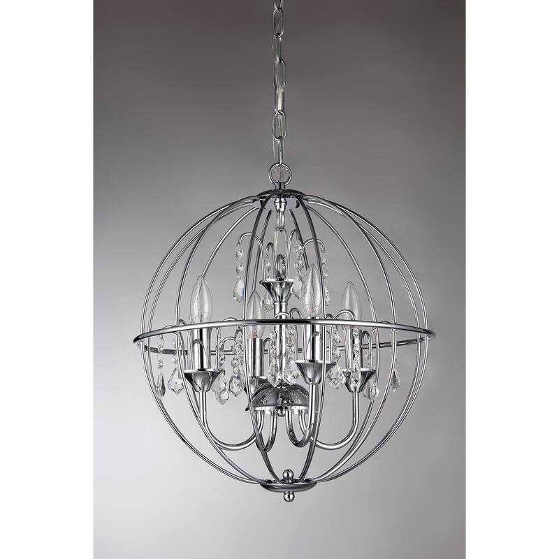 Avee 4-light Crystal 16.5-inch Chrome Spherical Chandelier