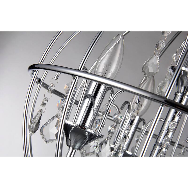 Avee 4-light Crystal 16.5-inch Chrome Spherical Chandelier