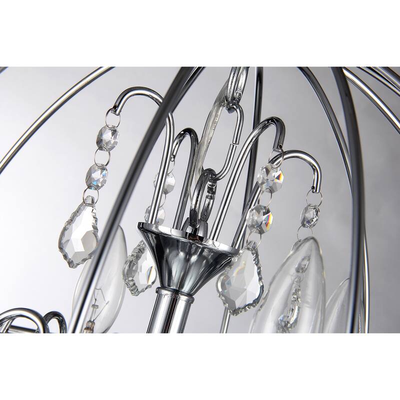 Avee 4-light Crystal 16.5-inch Chrome Spherical Chandelier
