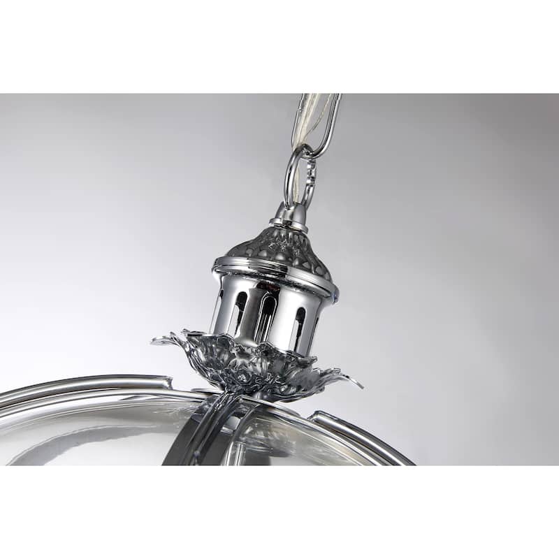 Olsen 3-light Clear Glass 16-inch Round Chrome-finish Chandelier