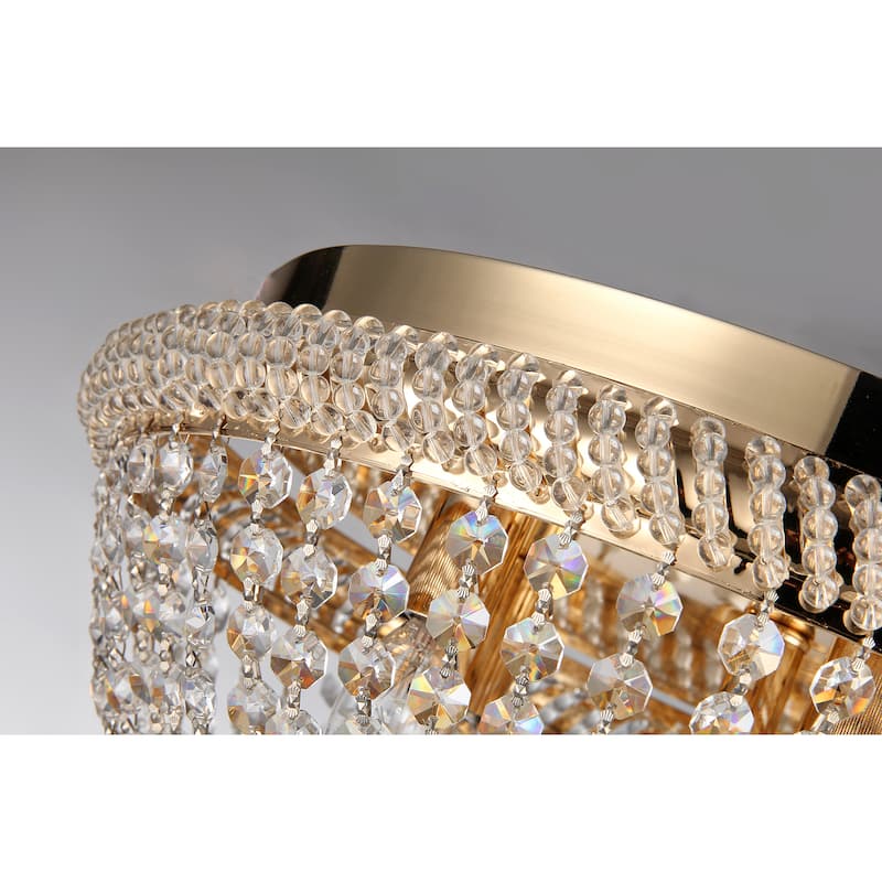 Sammy 5-light Crystal 16-inch Gold-finish Flush Mount