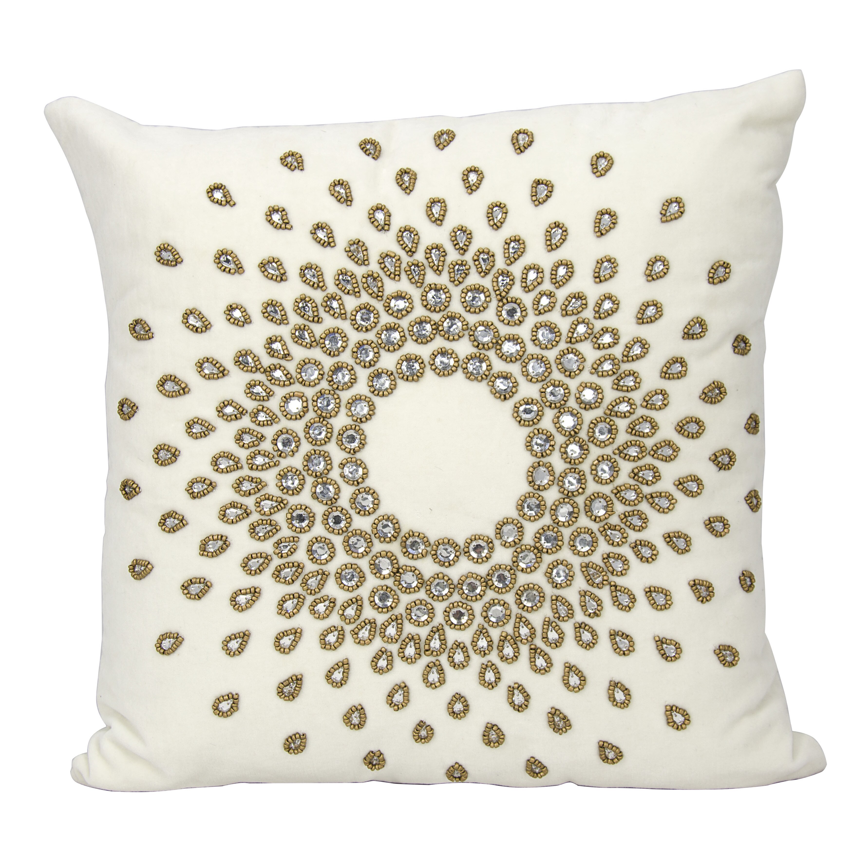 Mina Victory Luster Sun Burst Beauty BronzeThrow Pillow by Nourison  (16-Inch X 16-Inch)