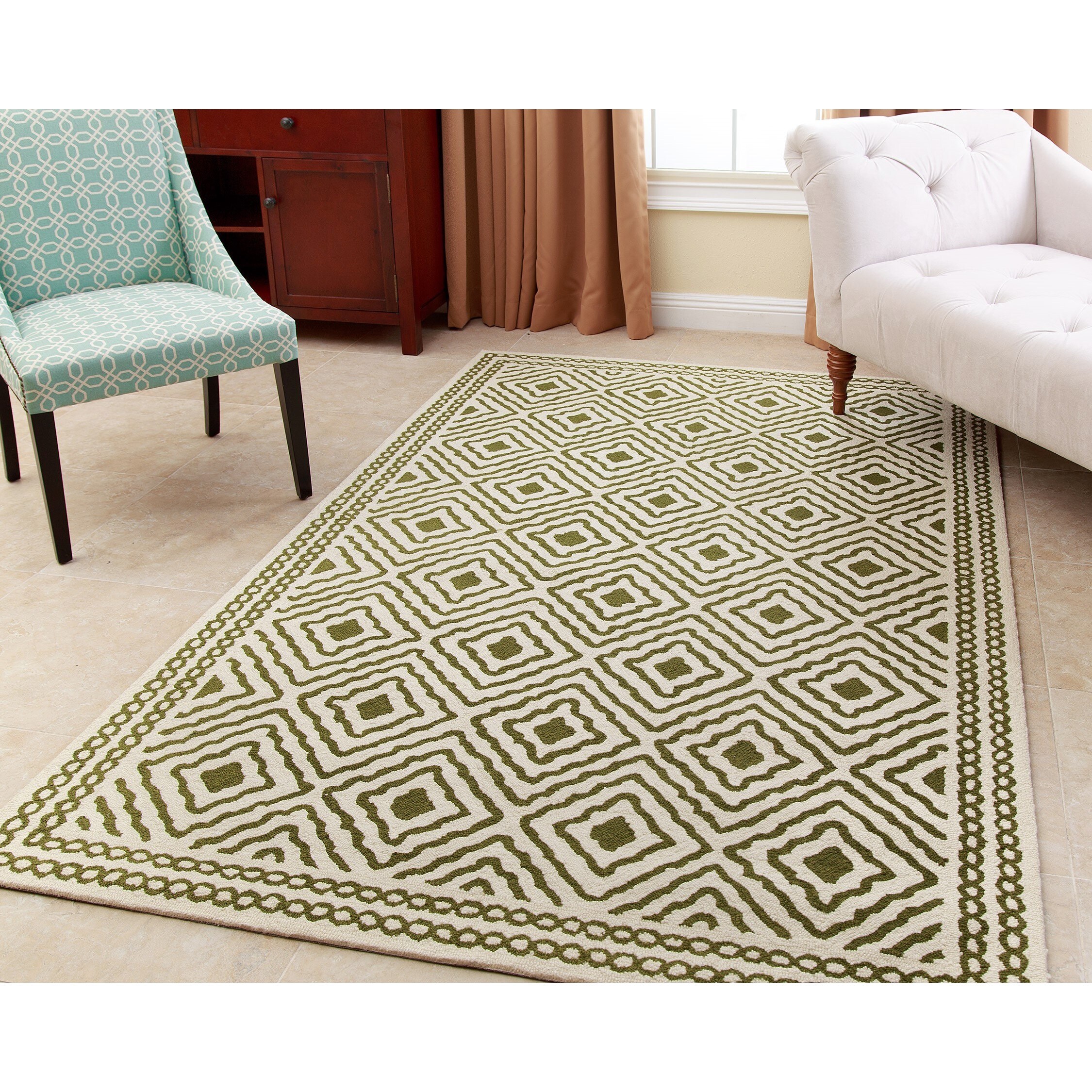 Abbyson Hand-tufted Claridge Green New Zealand Wool Rug (8' x 10
