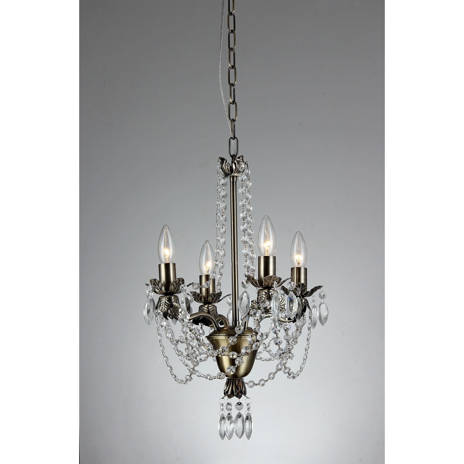 Georgette 4-light Antique 12-inch Crystal Chandelier (Antique 12-inch Crystal Chandelier) - Chandeliers For Bedrooms by Overstock.com