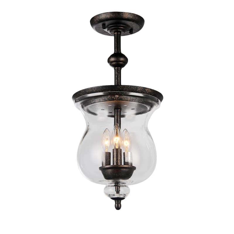 Madigan 3-light Clear Glass 10-inch Antique Pendant Lamp