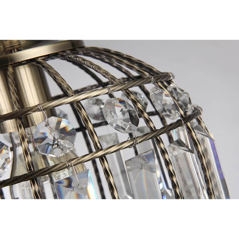 Nayda 1-light Crystal 64-inch Brass-finish Floor Lamp
