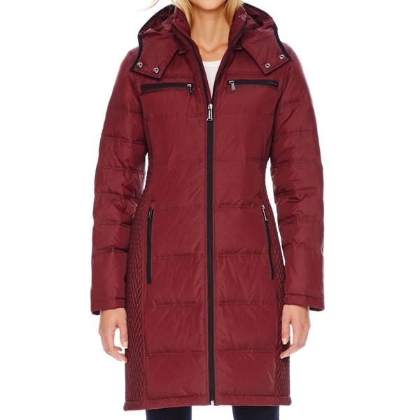 michael kors burgundy puffer coat