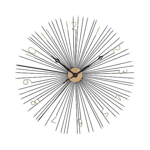 Sterling Home Shock front Black and Gold 36-Inch Metal Wall Clock