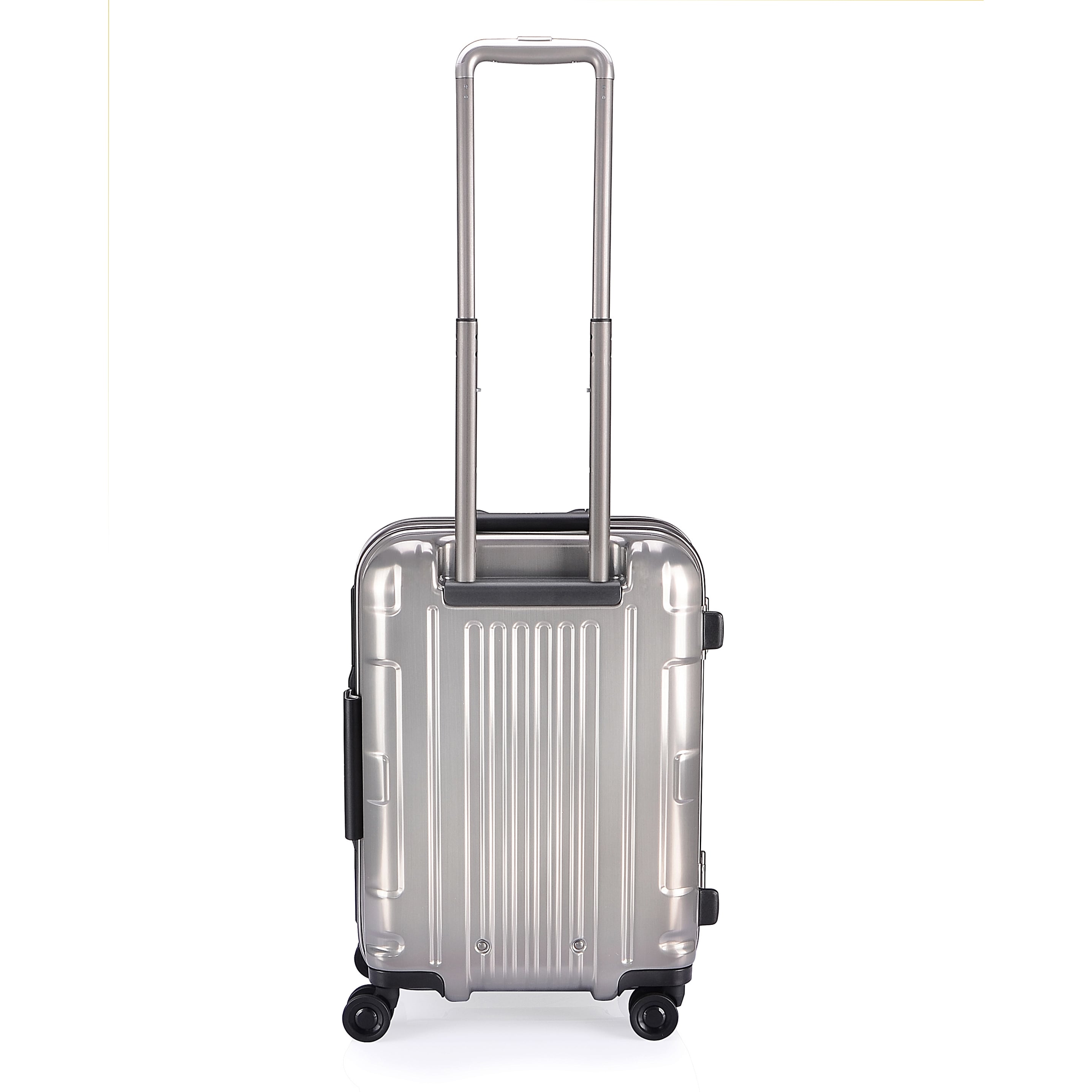 small silver suitcase