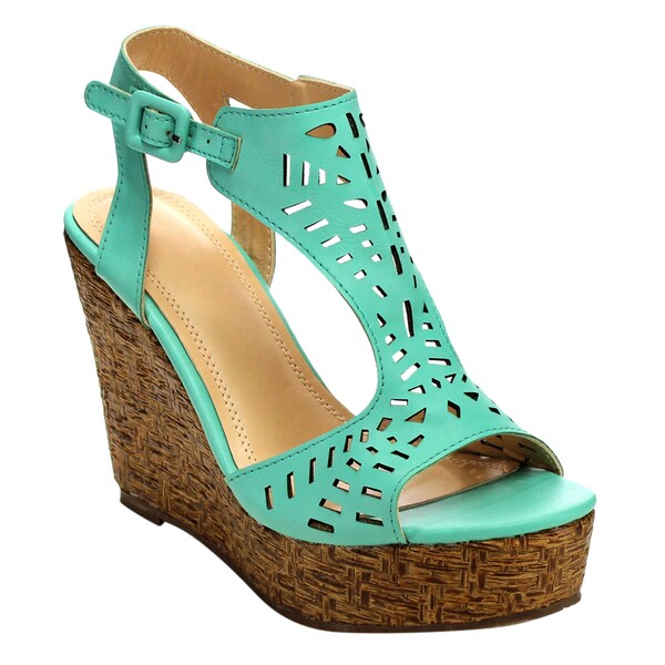 Shop Beston Cd39 T-strap Wedge Sandals - Free Shipping On Orders Over $45 - Overstock - 11517357