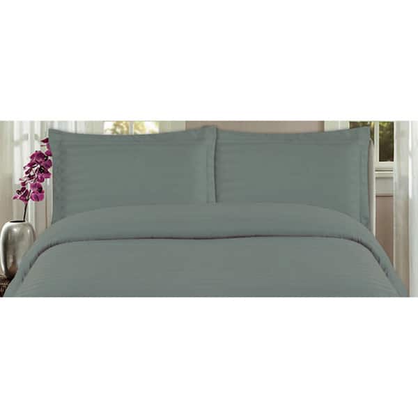 Damask Stripe 3-piece Duvet Cover Set