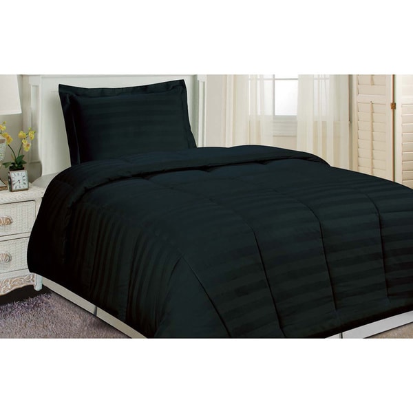 Damask Stripe 3-piece Duvet Cover Set