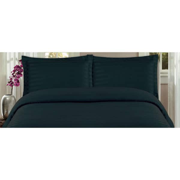 Damask Stripe 3-piece Duvet Cover Set