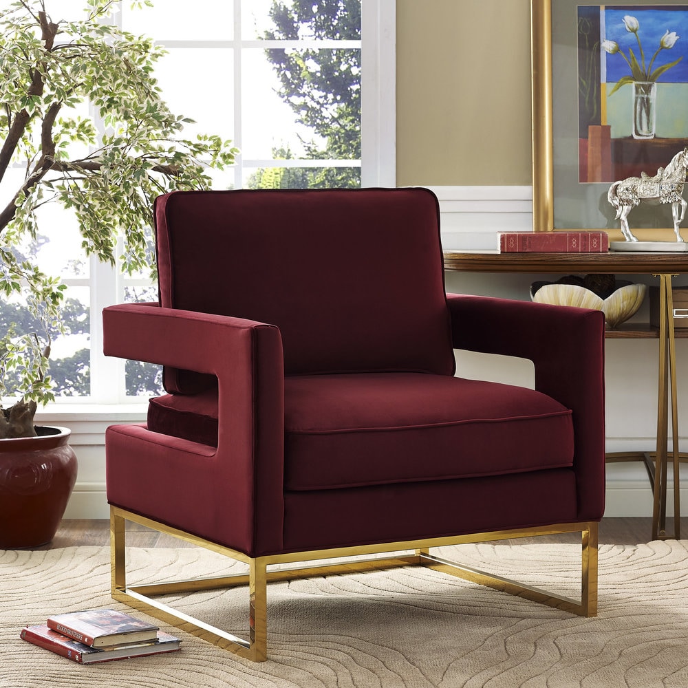 Emory Marroon Velvet Chair