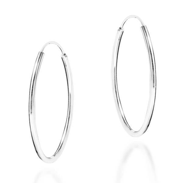 Handmade Modern Oval 925 Sterling Silver Hoop Earrings