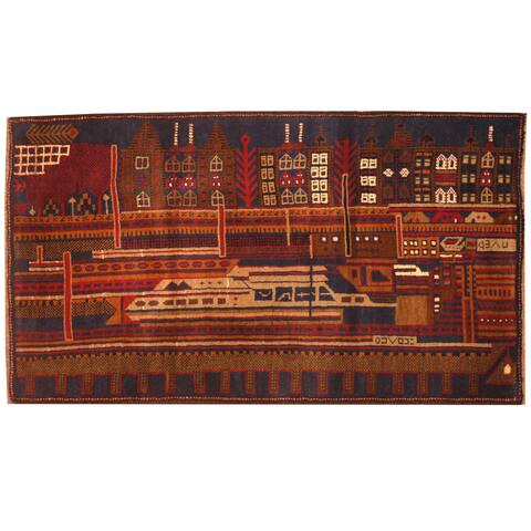 Handmade One-of-a-Kind Balouchi Wool Rug (Afghanistan) - 2'6 x 4'5
