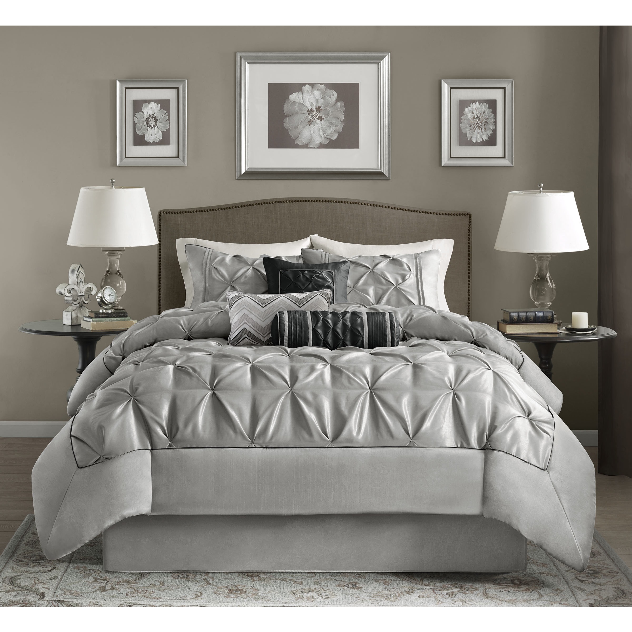 Shop Madison Park Cynthia Grey Cal-King Size Comforter Set (As Is Item ...